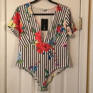 Cool it Floral Body Suit from Fashion Nova (New)